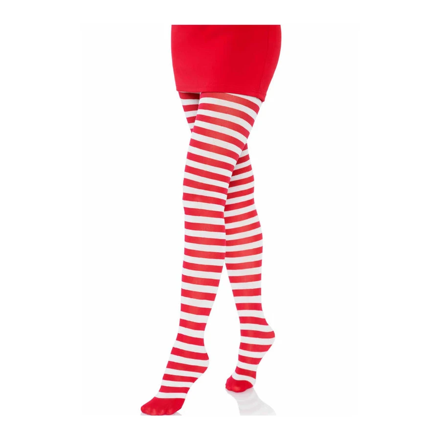 LEG AVENUE - COLLANTS  RAYURES BLANC/ROUGE